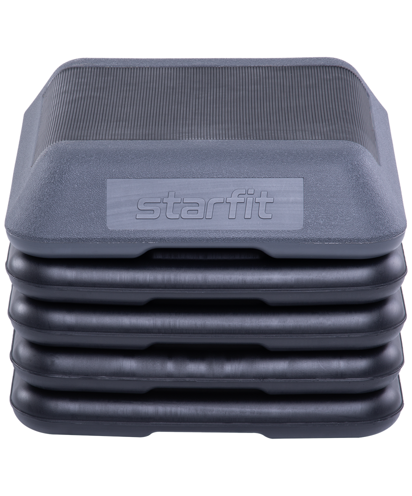 Степ-платформа Starfit SP-401 40х40х30 см, 5-уровневая, квадратная, с обрезиненным покрытием