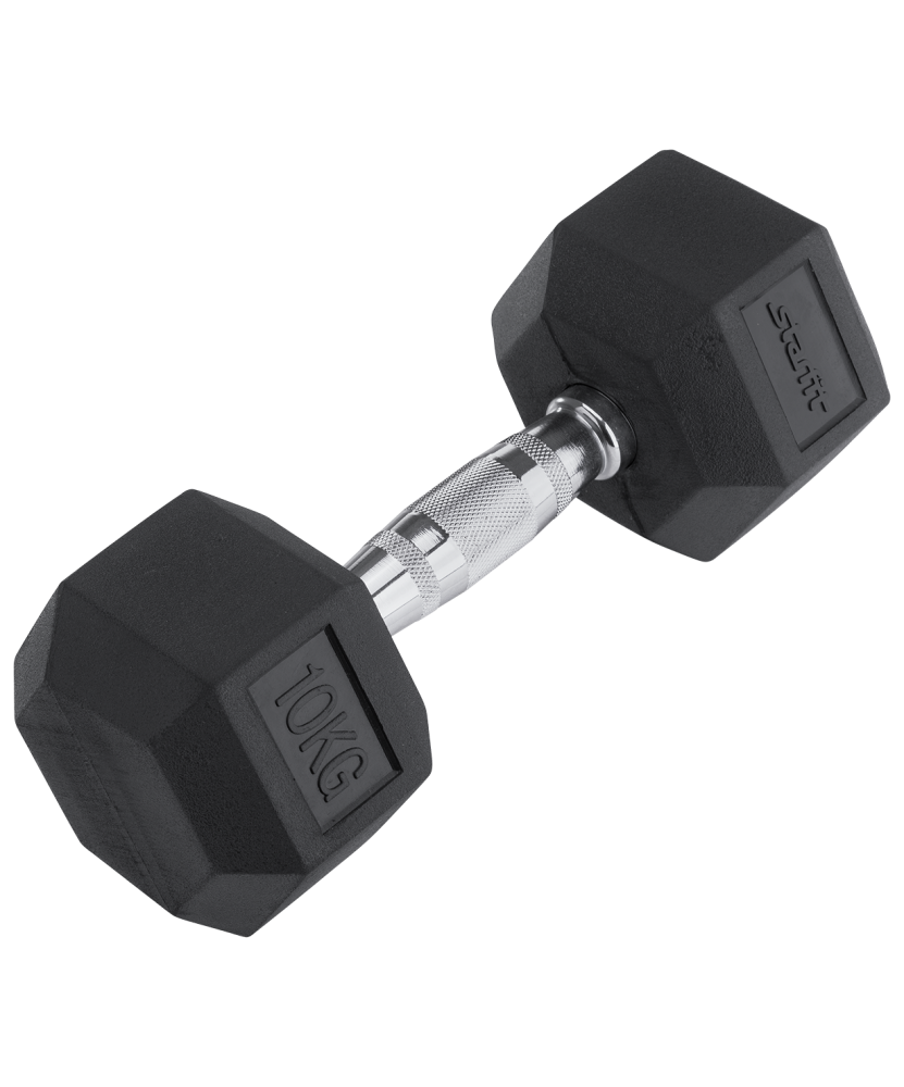 Гантель обрезиненная Starfit DB-301 10 кг, черная