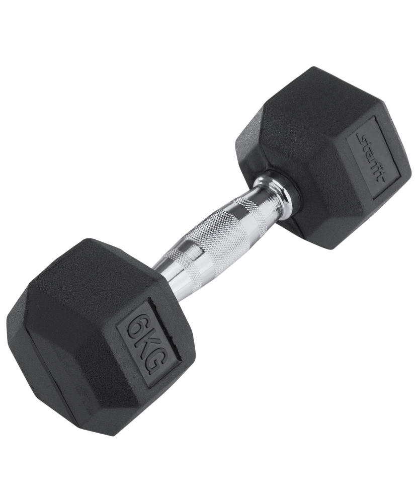 Гантель обрезиненная Starfit DB-301 6 кг, черная