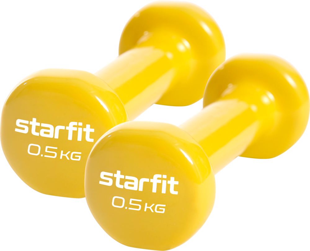 Гантель виниловая Starfit Core DB-101 0,5 кг, желтый, 2 шт