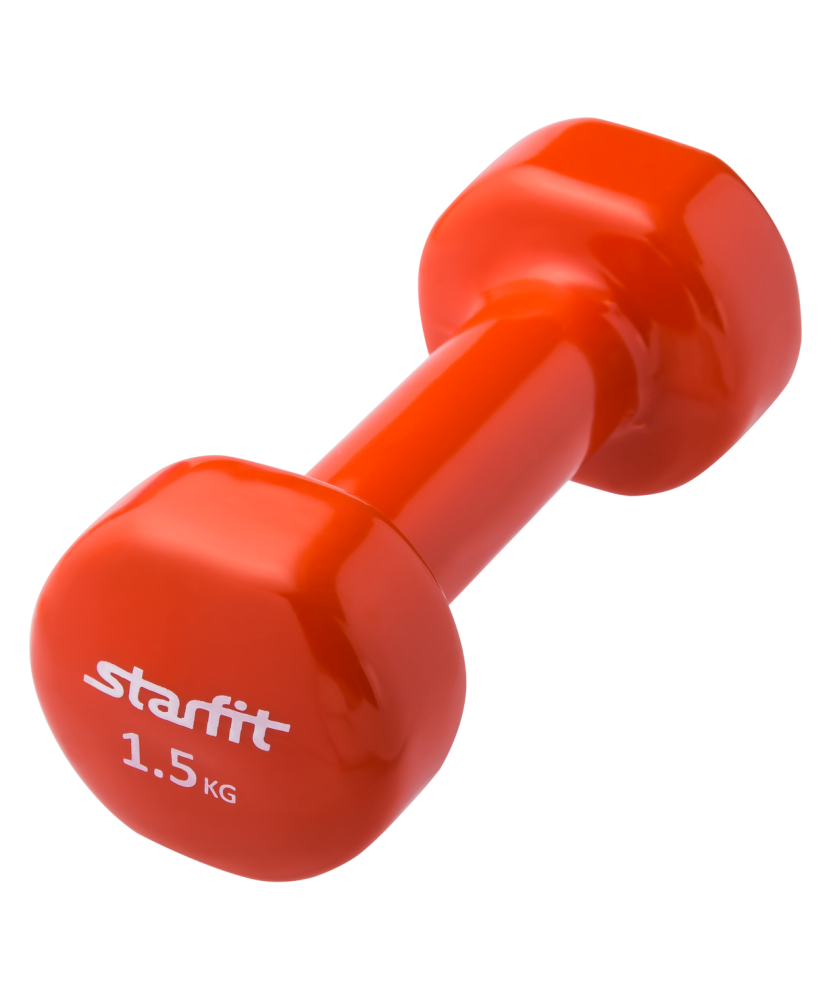 Гантель виниловая Starfit DB-101 1,5 кг, оранжевая