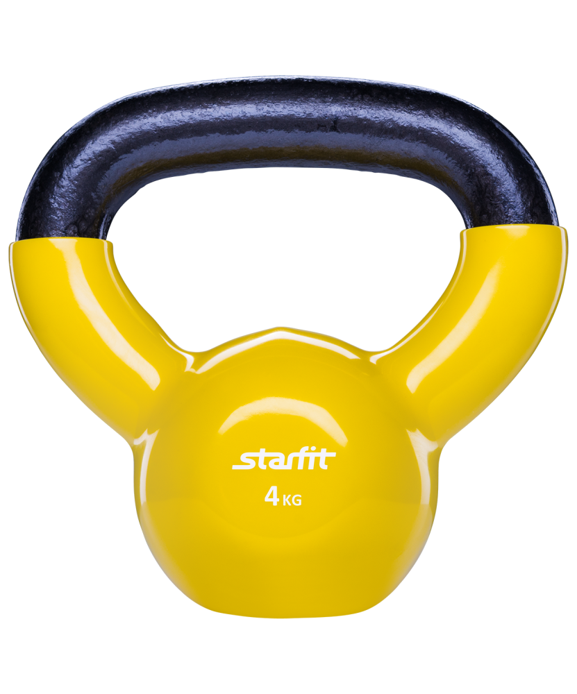 Гиря виниловая Starfit DB-401, желтая, 4 кг