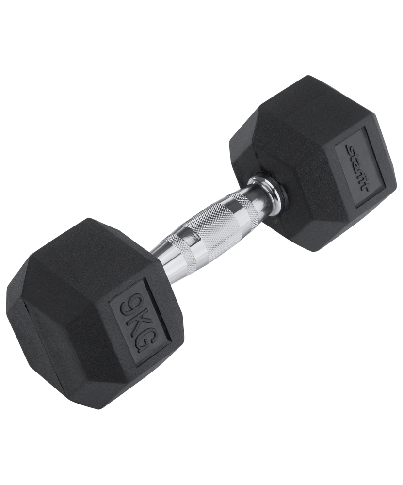 Гантель обрезиненная Starfit DB-301 9 кг, черная