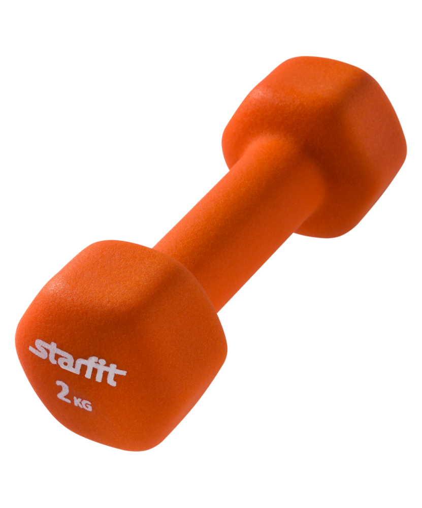 Гантель неопреновая Starfit DB-201 2 кг, оранжевая