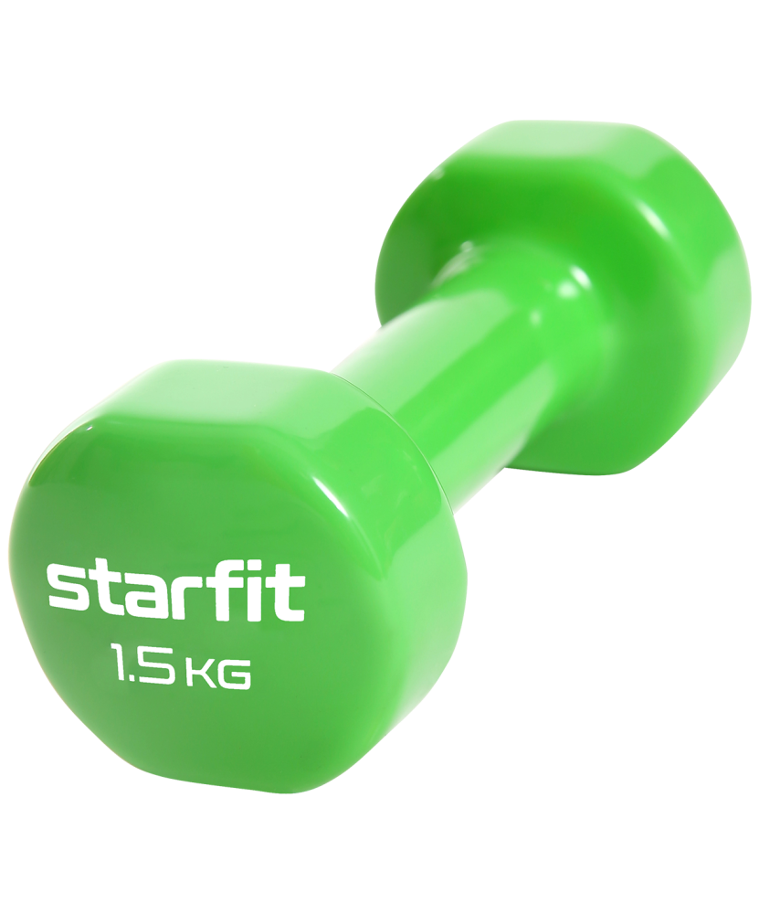 Гантель виниловая Starfit Core DB-101, 1,5 кг, зеленый