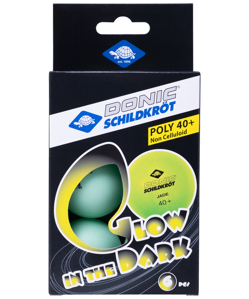 Мяч для настольного тенниса Donic-Schildkrot Glow in the dark, 6 шт.