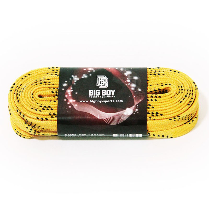 Шнурки для коньков "BIG BOY Comfort Line с пропиткой" арт.BB-LACES-CL-244YL, полиэстер, 244см,желтый