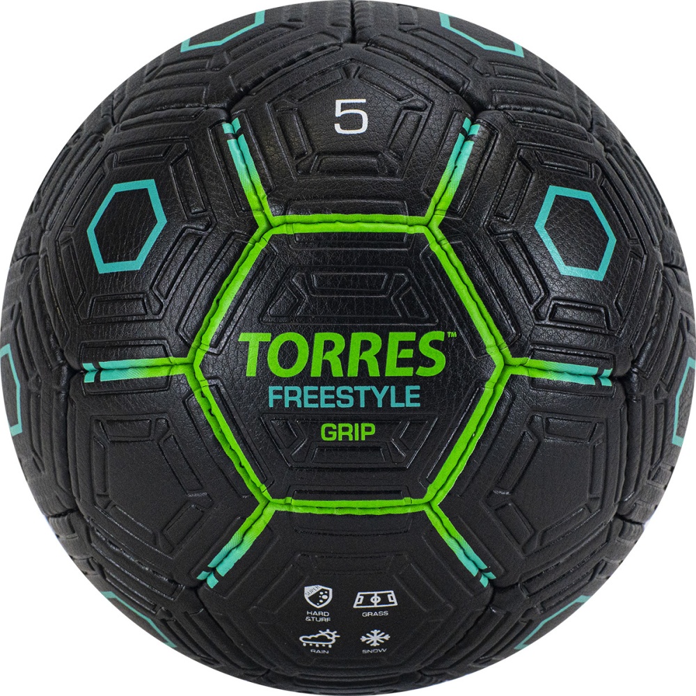 Футбольный мяч Torres FREESTYLE GRIP 5 арт.F320765 (размер № 5, Черный,  Бело-золотистый) в Москве и Санкт-Петербурге. Доставка по всей России.