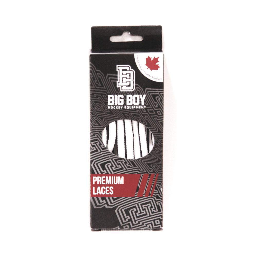 Шнурки для коньков "BIG BOY Premium с пропиткой" арт. BB-LACES-PRM-274WT, полиэстер, 274см, белый