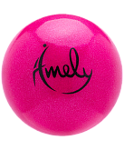 Мяч для художественной гимнастики Amely AGB-203 19 см, розовый, с насыщенными блестками