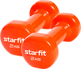 Гантель виниловая Starfit Core DB-101 2 кг, оранжевый, 2 шт