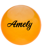 Мяч для художественной гимнастики Amely AGB-102, 15 см, оранжевый, с блестками