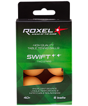 Мяч для настольного тенниса Roxel 2* Swift, оранжевый, 6 шт.