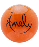 Мяч для художественной гимнастики Amely AGB-303 19 см, оранжевый, с насыщенными блестками