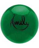 Мяч для художественной гимнастики Amely AGB-203 15 см, зеленый, с насыщенными блестками