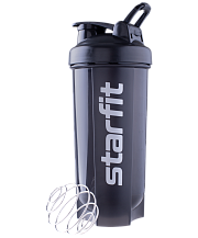 Шейкер спортивный Starfit FB-200, с металлическим венчиком, серый/черный