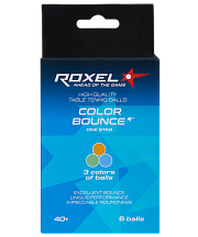 Мяч для настольного тенниса Roxel 1* Color Bounce, 6 шт.