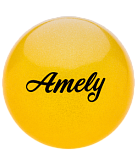 Мяч для художественной гимнастики Amely AGB-102 19 см, желтый, с блестками