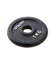 Диск чугунный Starfit BB-204 1 кг, d=26 мм, черный