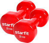 Гантель виниловая Starfit Core DB-101 3 кг, красный, 2 шт