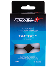 Мяч для настольного тенниса Roxel 1* Tactic, белый, 6 шт.