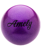 Мяч для художественной гимнастики Amely AGB-103, 15 см, фиолетовый, с насыщенными блестками