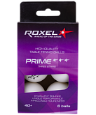 Мяч для настольного тенниса Roxel 3* Prime, белый, 6 шт.