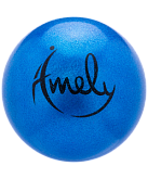 Мяч для художественной гимнастики Amely AGB-203 15 см, синий, с насыщенными блестками